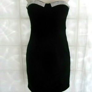 Forever 21 Strapless Rhinestone Dress sz S